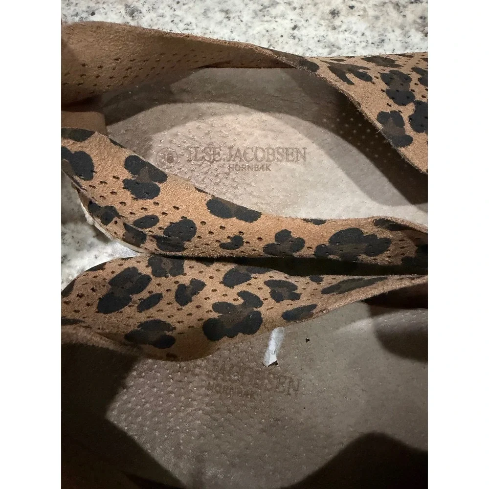 Ilse Jacobsen Tulip 139 Leopard Print Perforated Slip On Loafers Brown Size 38
